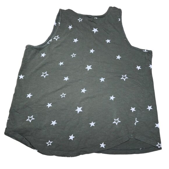 Sonoma Green Star Print Womens Tank Top 100% Cotton Size L - Picture 2 of 3